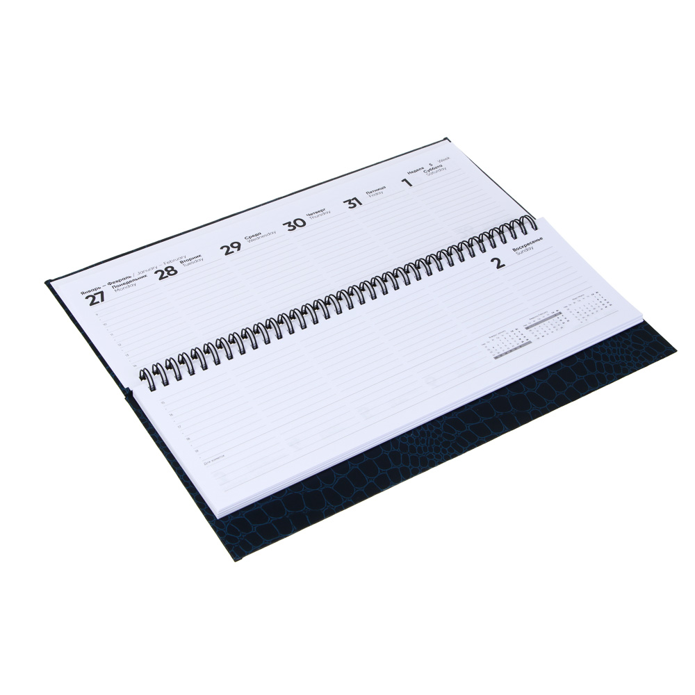 Планинг настольный 128 страниц на 2025 год "РЕПТИЛ", 31x14,5 см, твердая обложка, бумвинил под рептилию, 3 цвета, арт.№ 572-224