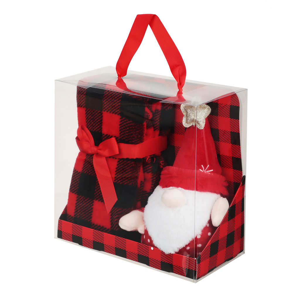 PROVANCE Фелиз Плед с сувениром, 75х90см, 100% полиэстер, красный, арт.№ 492-233