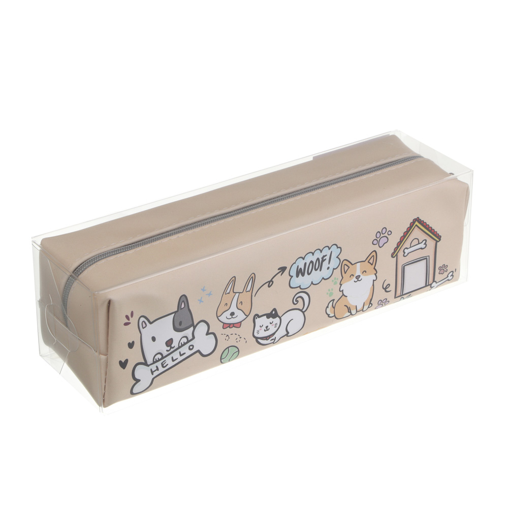 Пенал прямоугольный, 21x6x6см, "Минисо Стайл", искусственная кожа с печатью, арт.№ 524-325