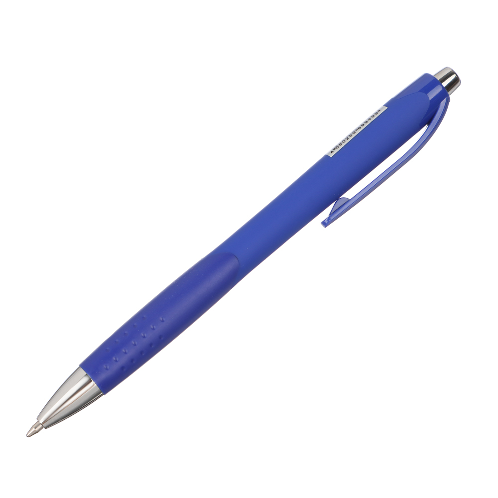 Авторучка шариковая синяя "Альфа", прорезинен.корпус, 0,7мм, 3 цв.корпуса, пластик, арт.№ 626-036