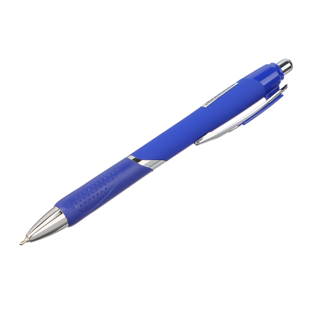 Авторучка шар.синяя "Альфа", прорезин.корпус, мет.клип, чернила на масл.осн., 0,7мм, пласт., арт.№ 626-037