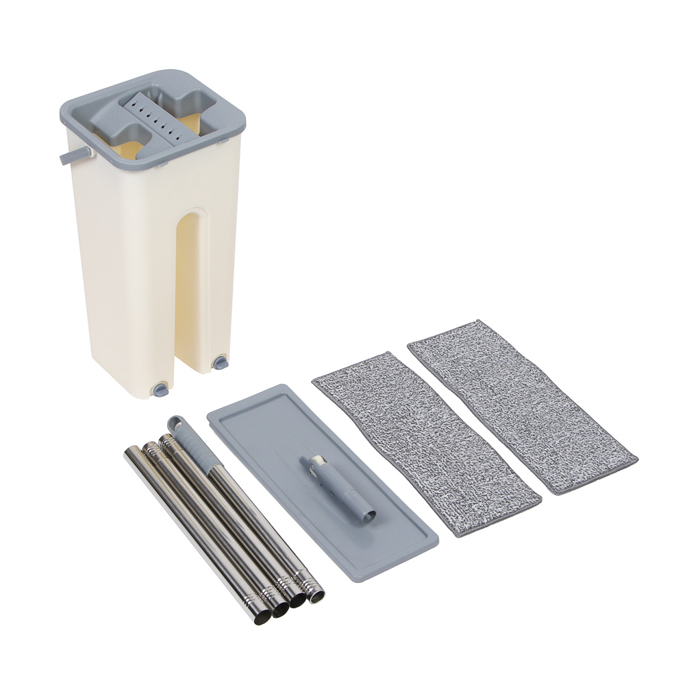 Набор для уборки с отжимом и сменной насадкой тм VETTA, доп.насадка, ведро 5л, пластик, металл, арт.№ 444-380