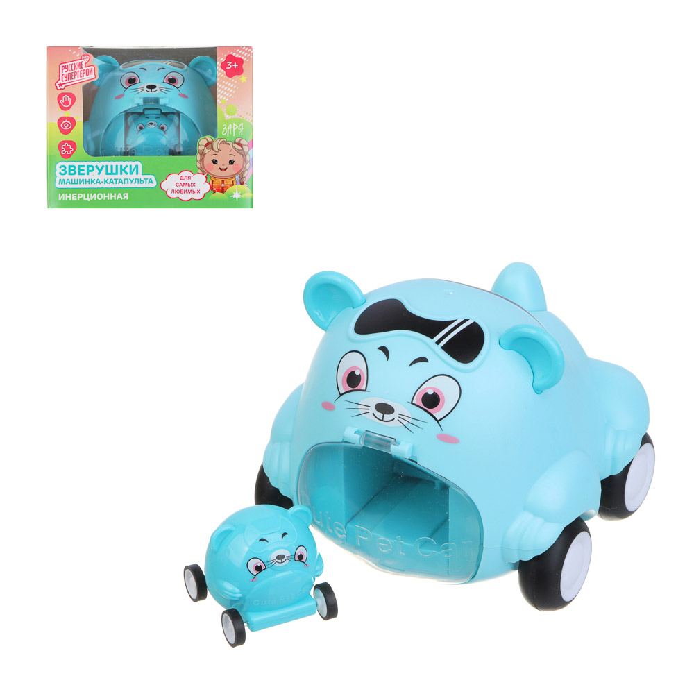 BY Развивающая игрушка Зверушки "Русские Супергерои", ABS, 10х10,6х8,8см, 3 дизайна, арт.№ 274-263