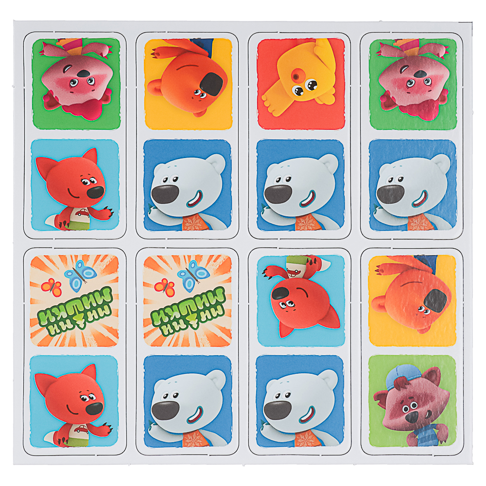 МиМиМишки Настольная игра Домино+пазл,18 элементов, 23x1,5x20,5 см, арт.№ 285-273