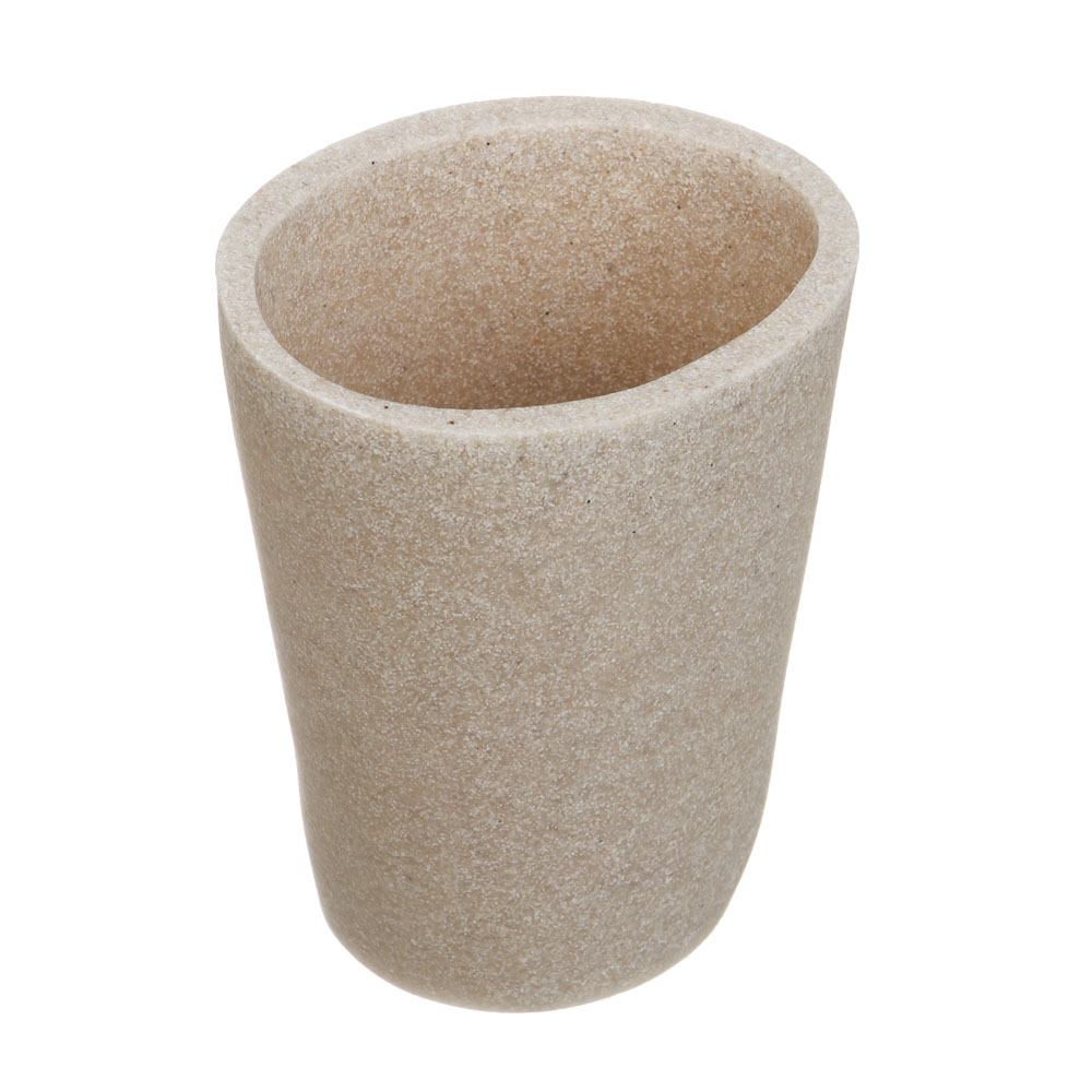 Стакан для ванной комнаты тм VETTA Дюна, смола (полирезин), бежевый, 10x7x11,5см, арт.№ 463-563