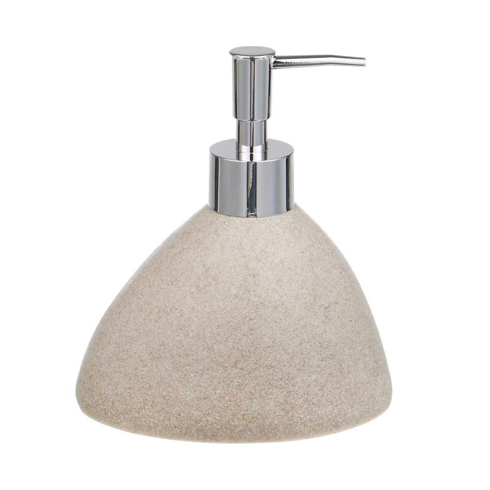 Диспенсер для жидкого мыла тм VETTA Дюна, 300мл, смола (полирезин), бежевый, 13x8x15,5см, арт.№ 463-564