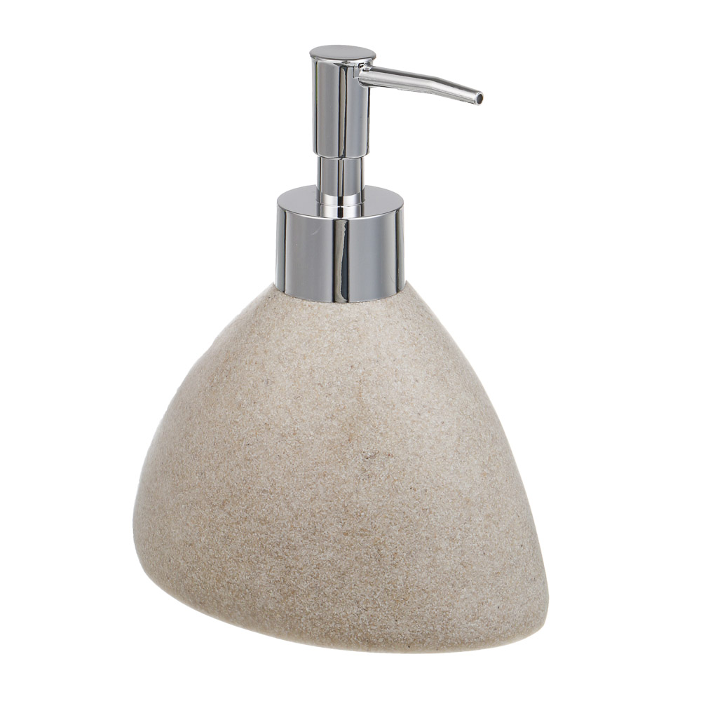 Диспенсер для жидкого мыла тм VETTA Дюна, 300мл, смола (полирезин), бежевый, 13x8x15,5см, арт.№ 463-564