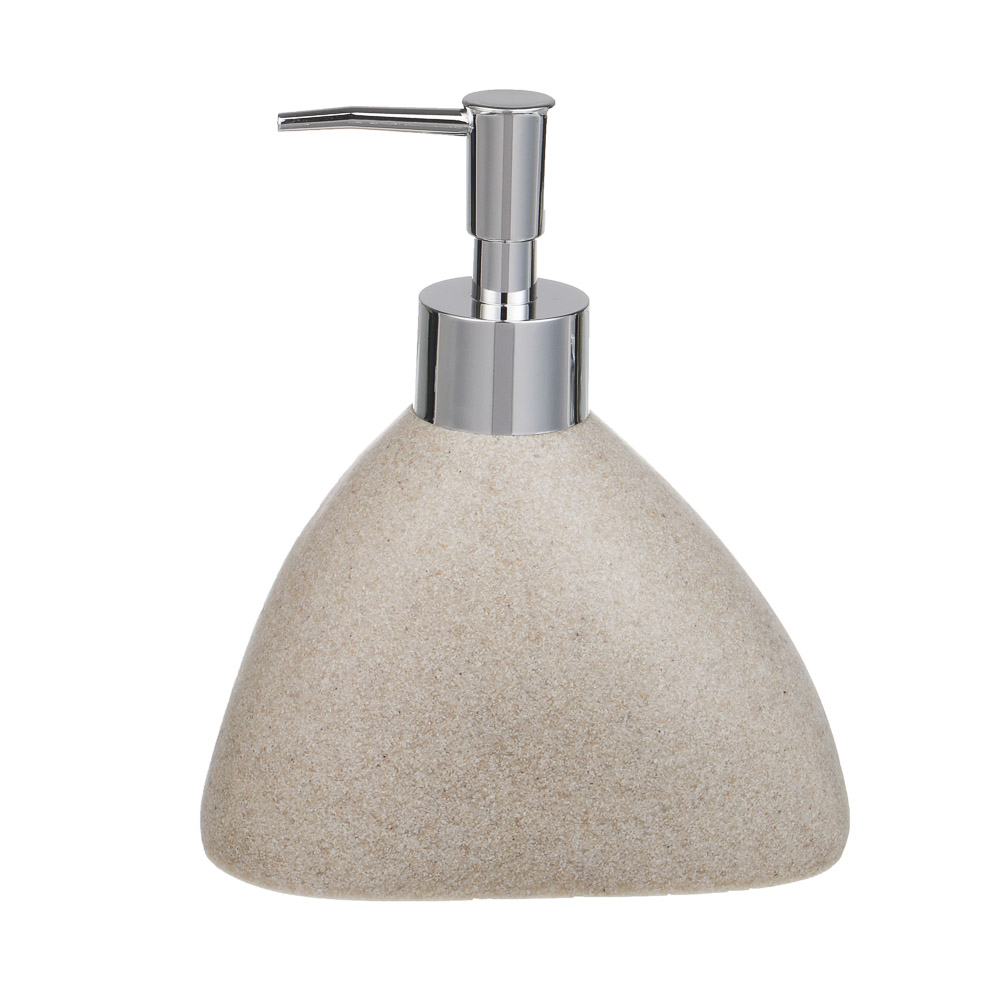 Диспенсер для жидкого мыла тм VETTA Дюна, 300мл, смола (полирезин), бежевый, 13x8x15,5см, арт.№ 463-564