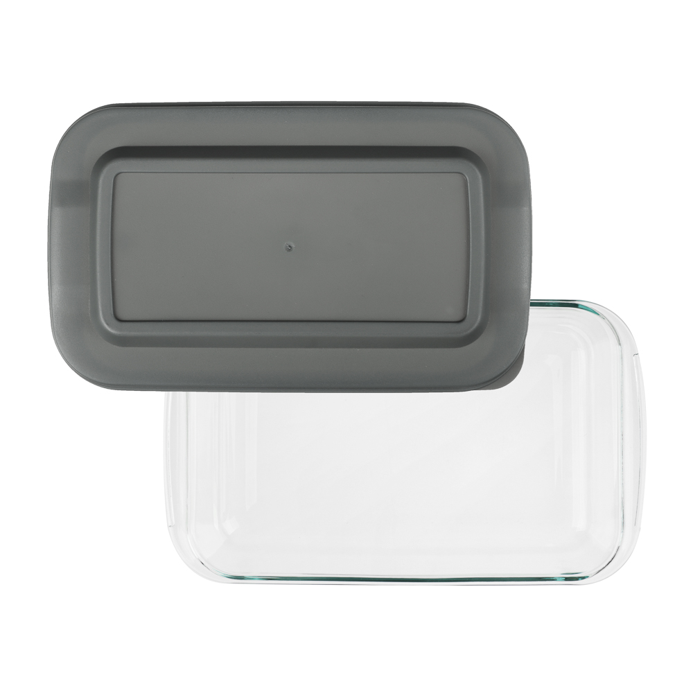 SATOSHI Форма для запекания/хранения жаропрочн. стекло, с крышкой из полипропил. 26,7х16,2х6см, 1л, арт.№ 825-003