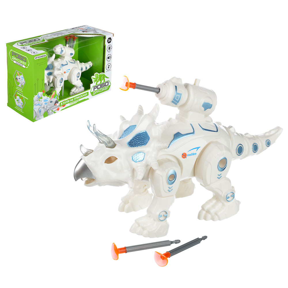 ИГРОЛЕНД Робо-динозавр боевой , свет, звук, движ., 2АА, ABS, 26х16,5-19х10см , 2 дизайна, арт.№ 293-068