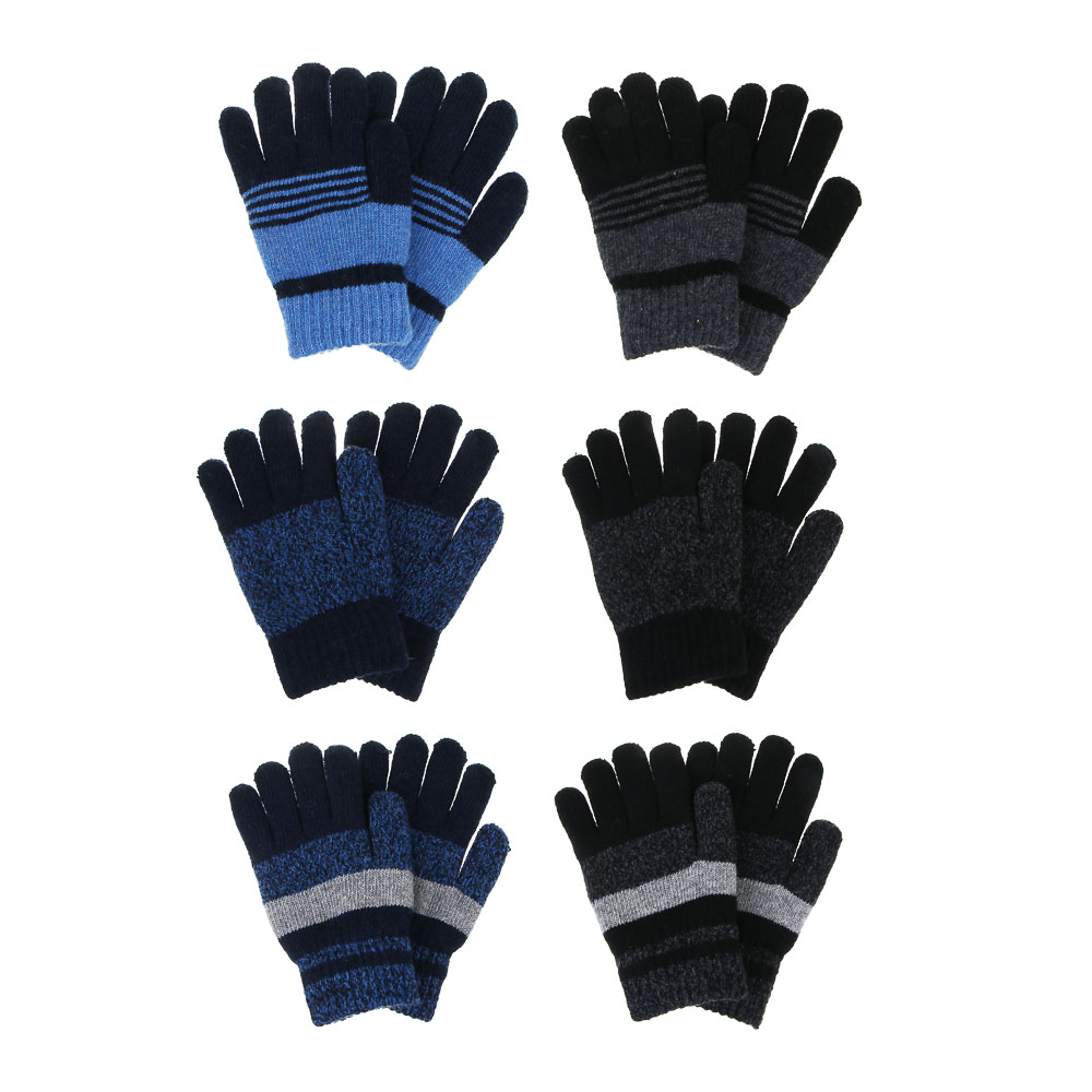 GALANTE Перчатки подростковые, р.16, 55% полиэстер, 45% акрил, разноцветные, ОЗ25-29, арт.№ 363-445