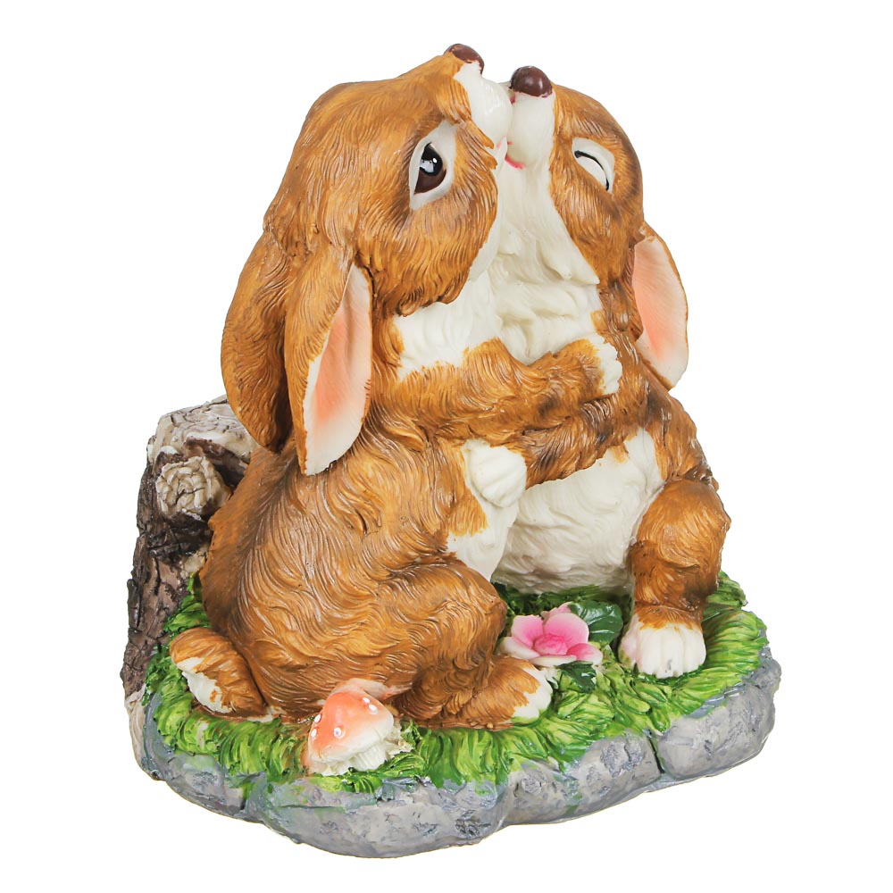 INBLOOM Фигура садовая "Пара зайцев, лягушка, ежик", h21-24см, полистоун, 3 дизайна, арт.№ 162-181