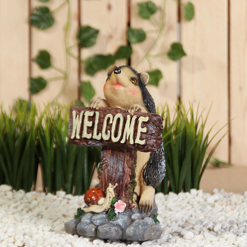 INBLOOM Фигура садовая "Пара зайцев, лягушка, ежик", h21-24см, полистоун, 3 дизайна, арт.№ 162-181