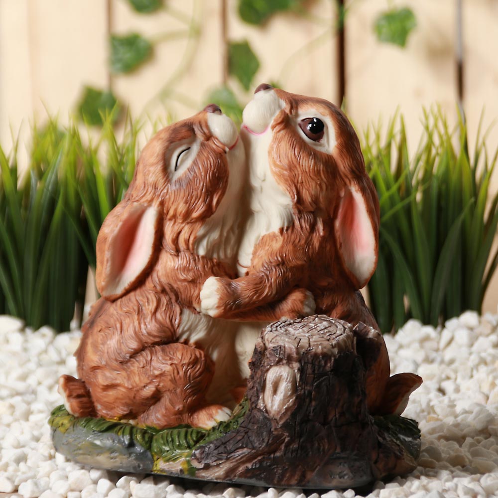 INBLOOM Фигура садовая "Пара зайцев, лягушка, ежик", h21-24см, полистоун, 3 дизайна, арт.№ 162-181