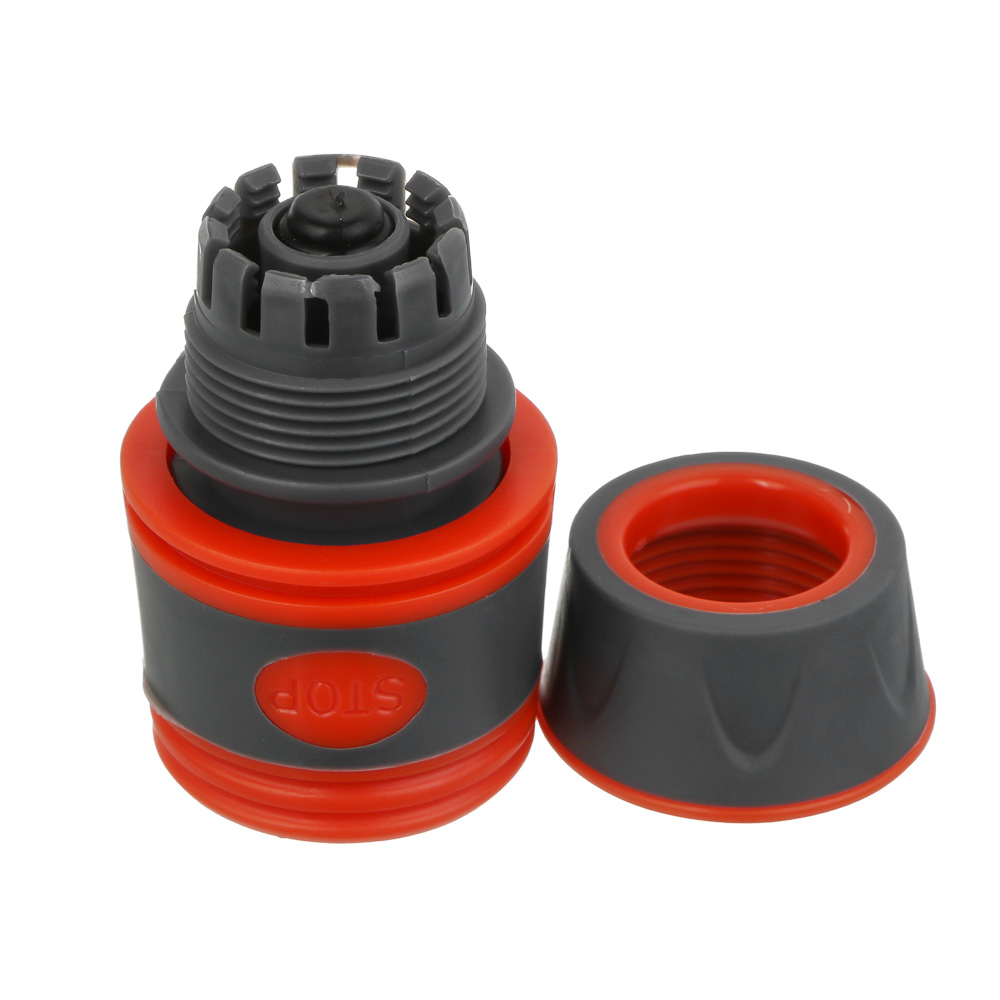 INBLOOM PROF+ Коннектор быстросъемный для шланга 1/2 с аквастопом, обрезиненное покрытие ABS, арт.№ 169-029