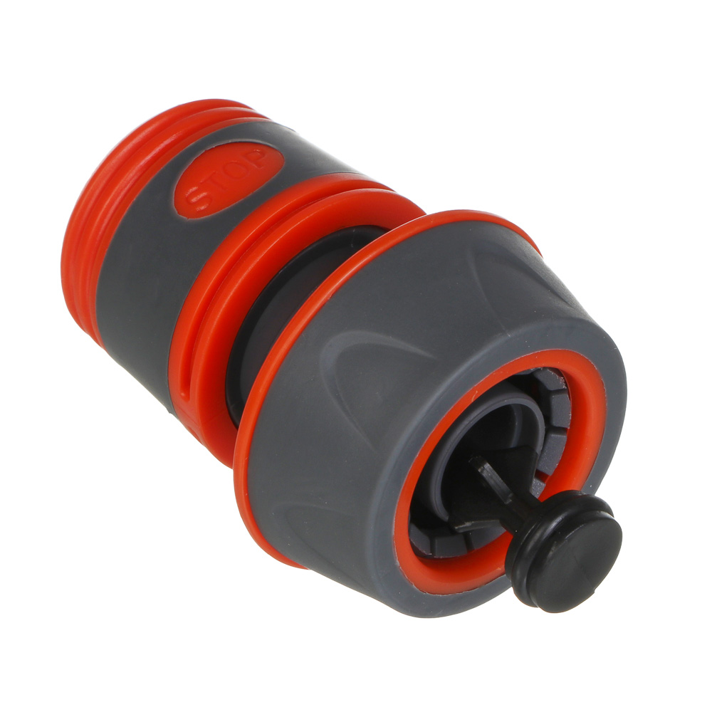 INBLOOM PROF+ Коннектор быстросъемный для шланга 3/4 с аквастопом, обрезиненное покрытие ABS, арт.№ 169-027