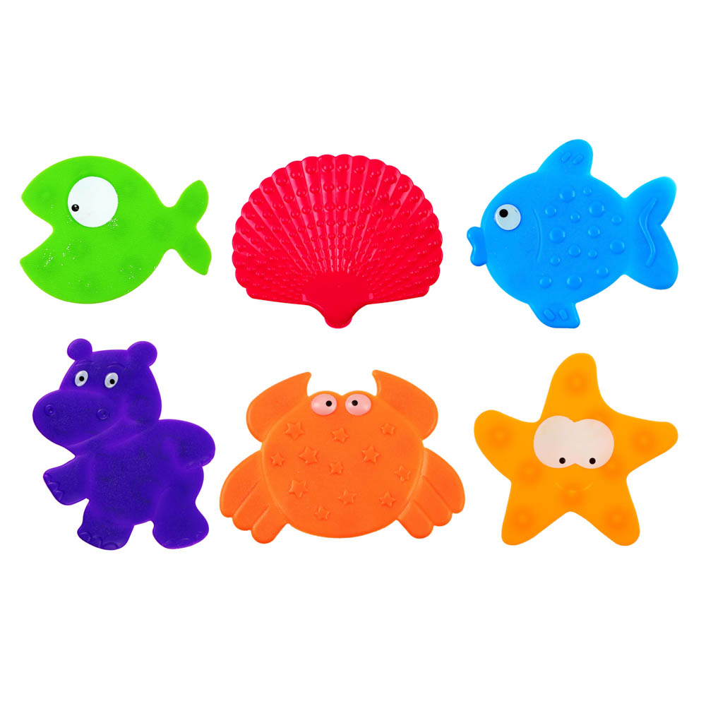 VETTA Набор мини-ковриков противоскользящих 6шт, ПВХ, "Цветные", 6 дизайнов, арт.№ 403-074