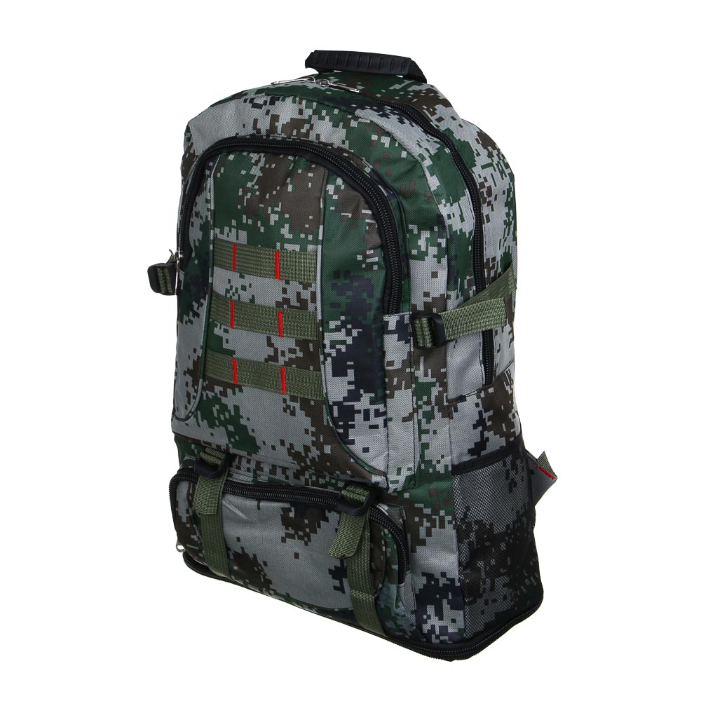 РУССО ТУРИСТО Рюкзак туристический Разведчик 50-60л, 65x35x14,5 см, нейлон, арт.№ 118-213