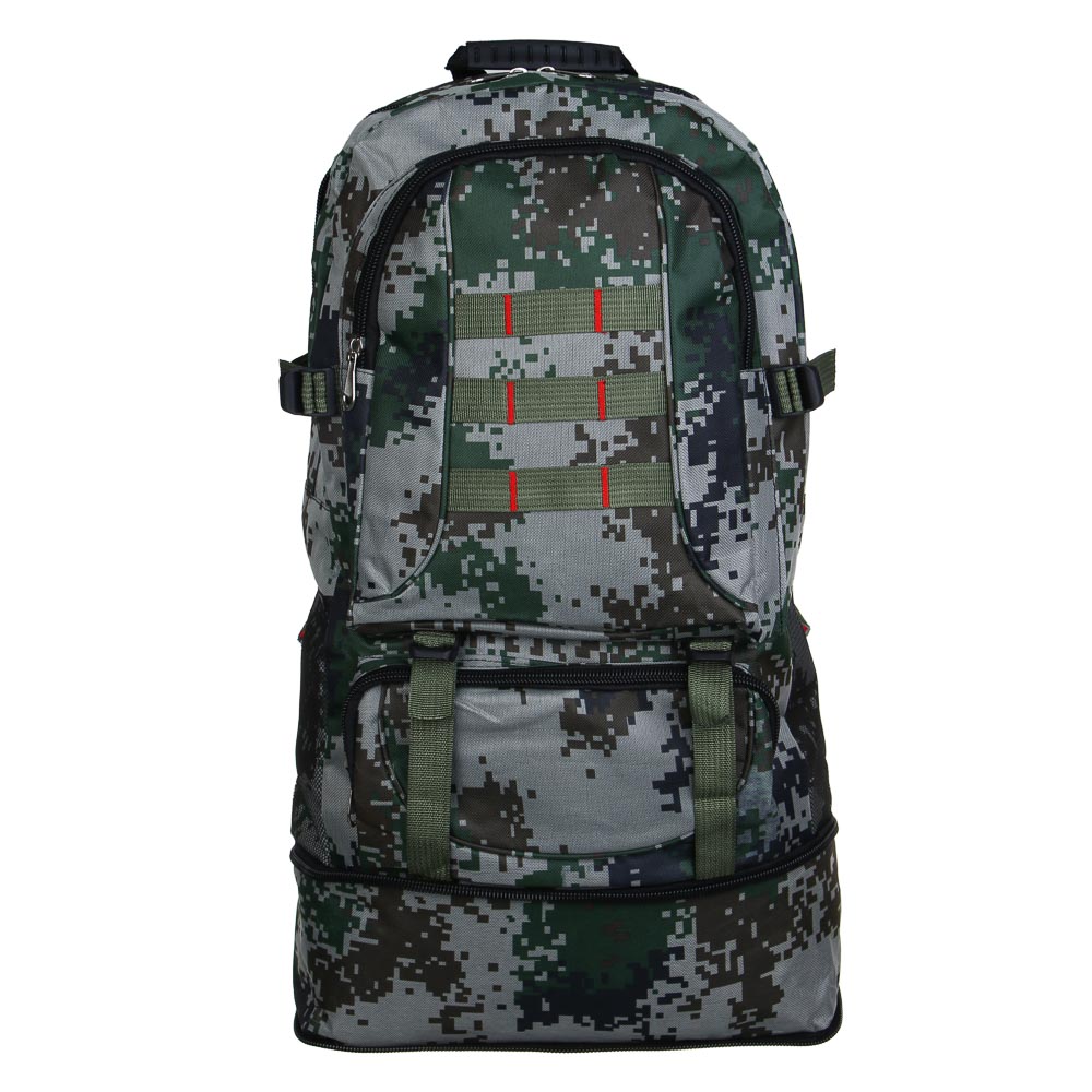 РУССО ТУРИСТО Рюкзак туристический Разведчик 50-60л, 65x35x14,5 см, нейлон, арт.№ 118-213