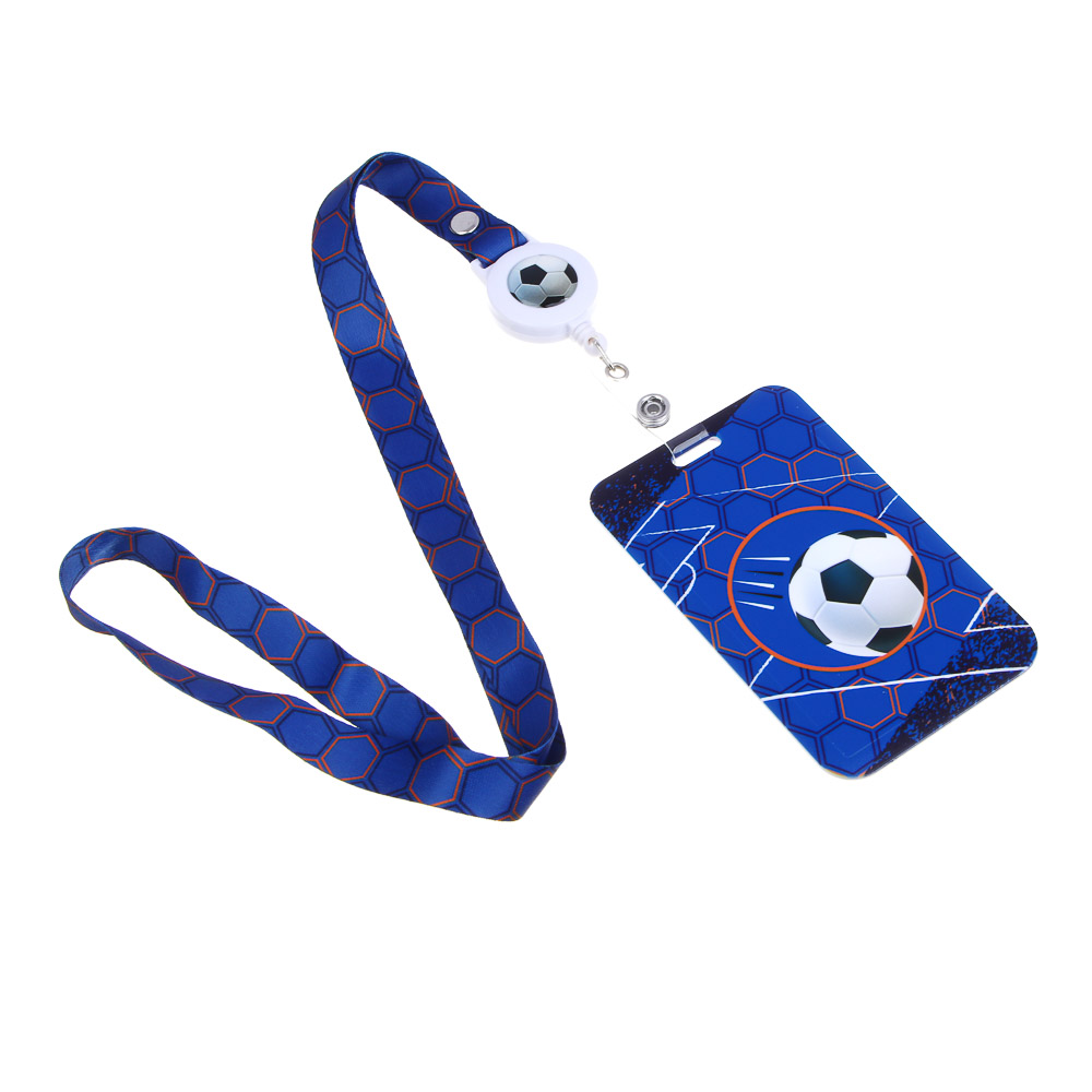 Чехол для карты, бейджа, пропуска, "Рэйсинг Тим/Футбол", 11x7см, шнурок с карабином, ABS, арт.№ 524-281