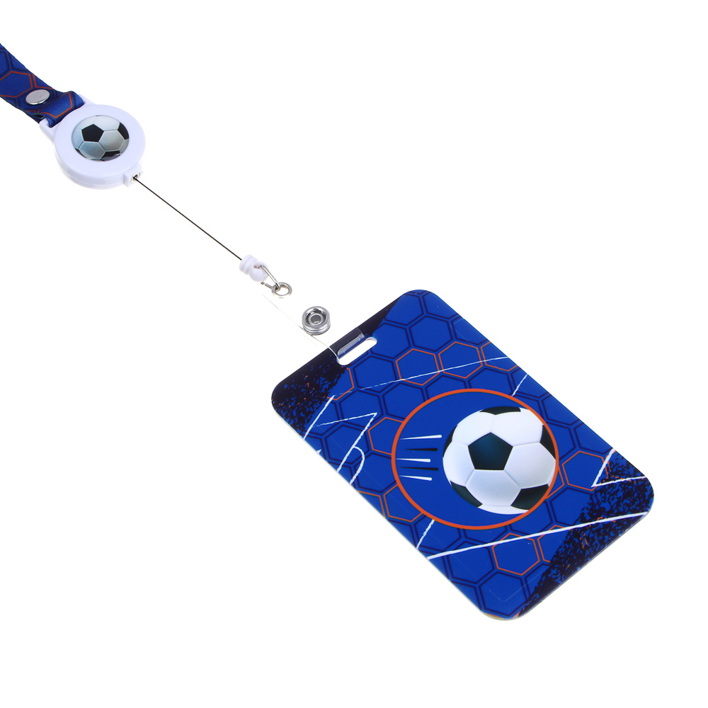Чехол для карты, бейджа, пропуска, "Рэйсинг Тим/Футбол", 11x7см, шнурок с карабином, ABS, арт.№ 524-281