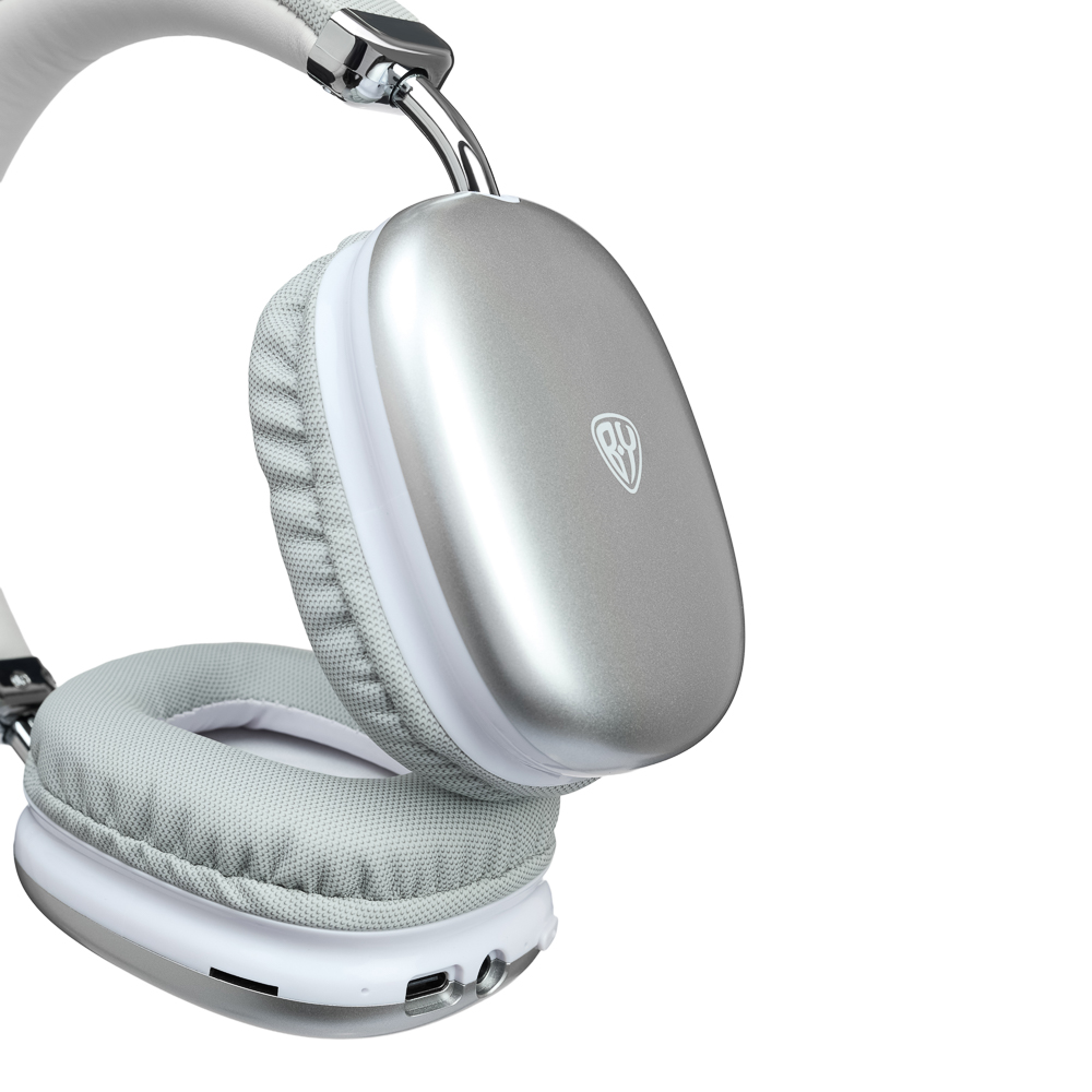 Наушники беспроводные полноразмерные BY CrystalPods, 400мАч, BT5.3, серебро, арт.№ 410-098