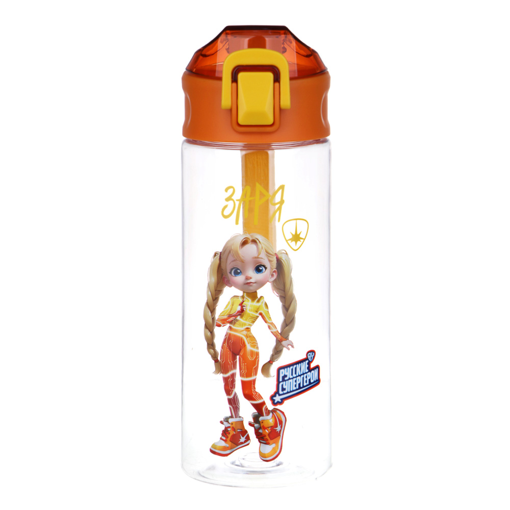 BY Русские Супергерои Бутылка спортивная, 7.3x21.3см, 600мл,"Заря", PC, PP, арт.№ 088-013