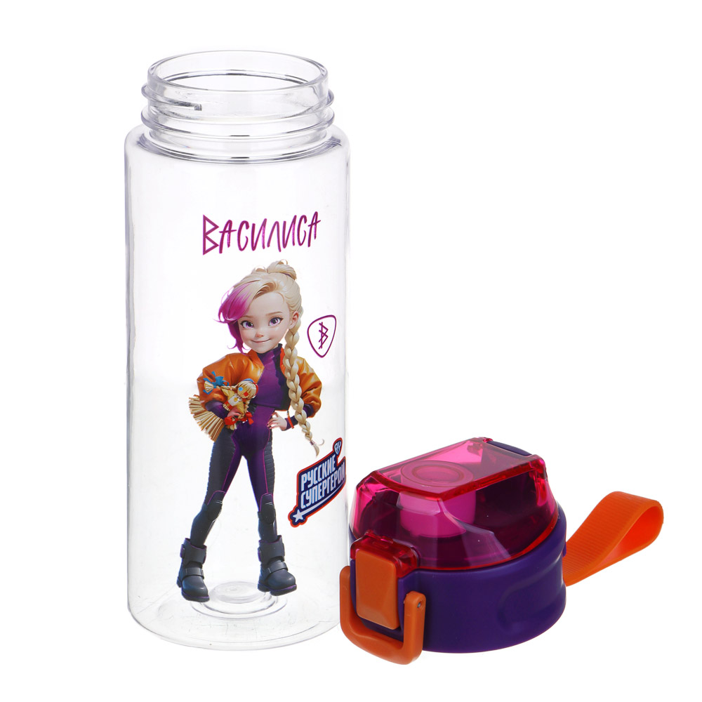 BY Русские Супергерои Бутылка спортивная, 7.3x21.3см, 600мл,"Василиса", PC, PP, арт.№ 088-014