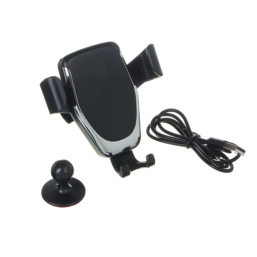 NG Держатель телефона на дефлектор с беспроводной зарядкой, 10W, 2А, пластик, арт.№ 733-036