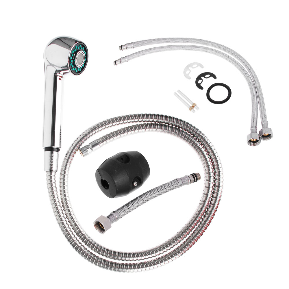 RAIN Смеситель для кухни Вега, выдвижной излив, картридж 40мм, гайка, латунь, хром, арт.№ 561-281