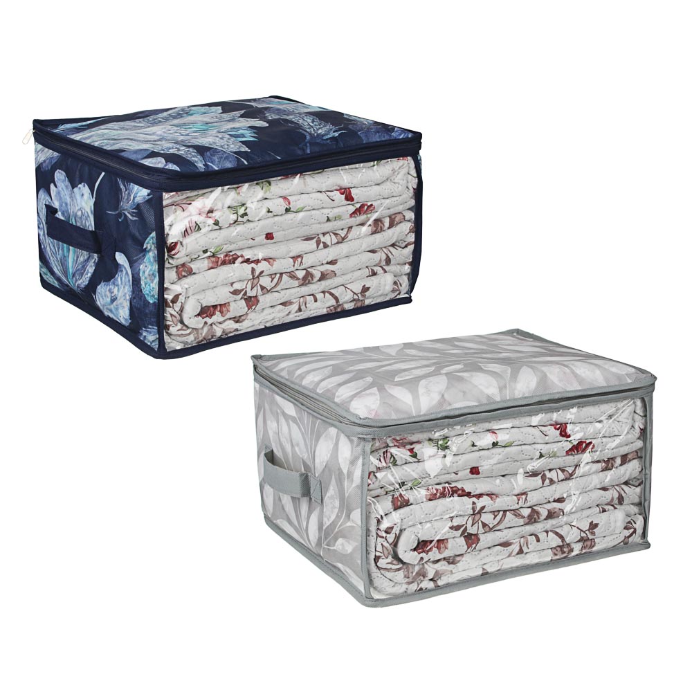 VETTA Санремо Кофр для белья на молнии с прозрачным окном, 35х30х20см, спанбонд, ПЕВА, 2 дизайна, арт.№ 457-509