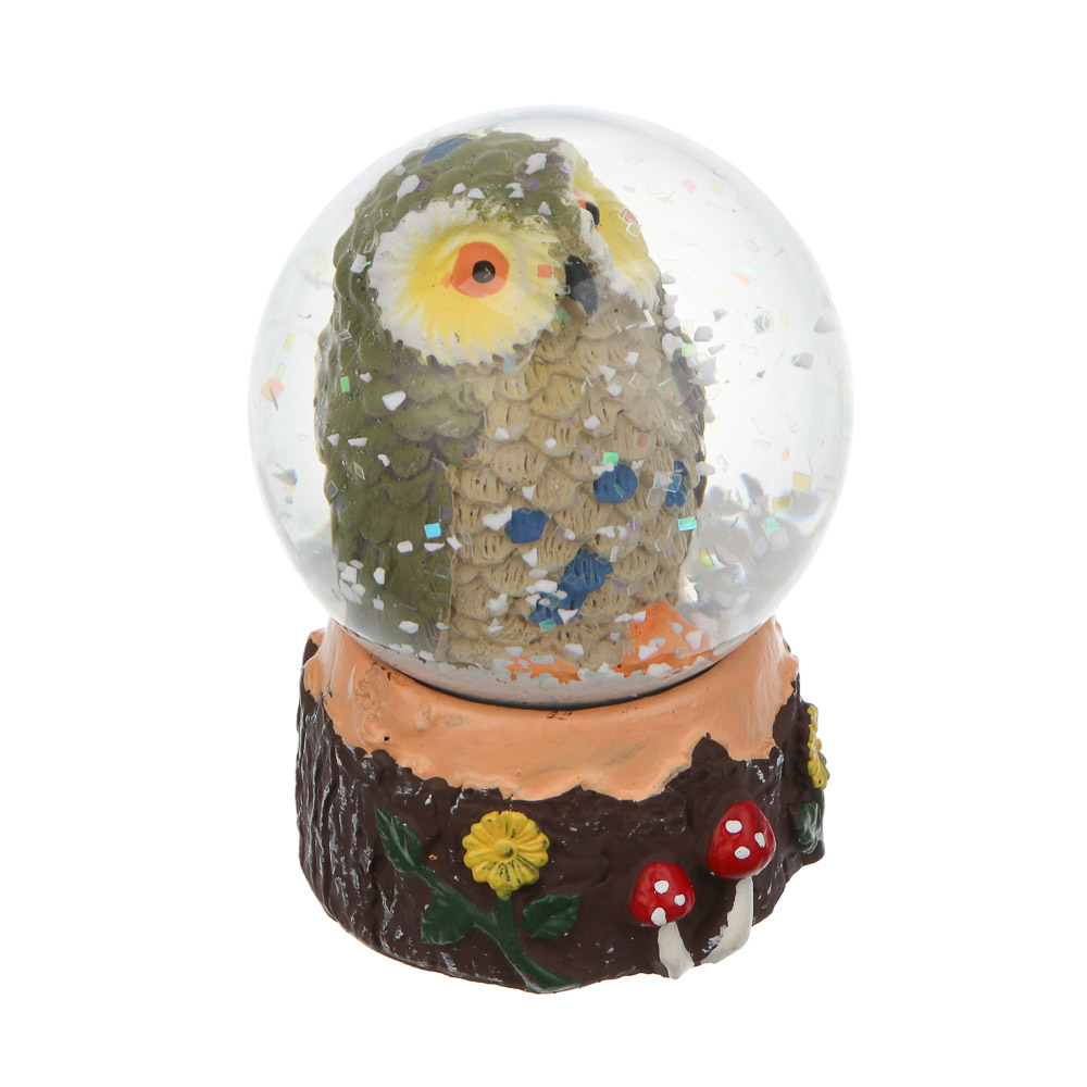 СНОУ БУМ Снежный шар Сова 4.5 см, полистоун, стекло, арт.№ 770-101