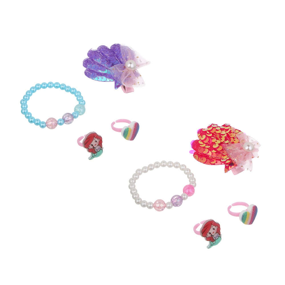 ИГРОЛЕНД Набор бижутерии в шкатулке "Карета" 4 пред., 9,5х3х12 см, пластик, металл, текстиль, арт.№ 294-238