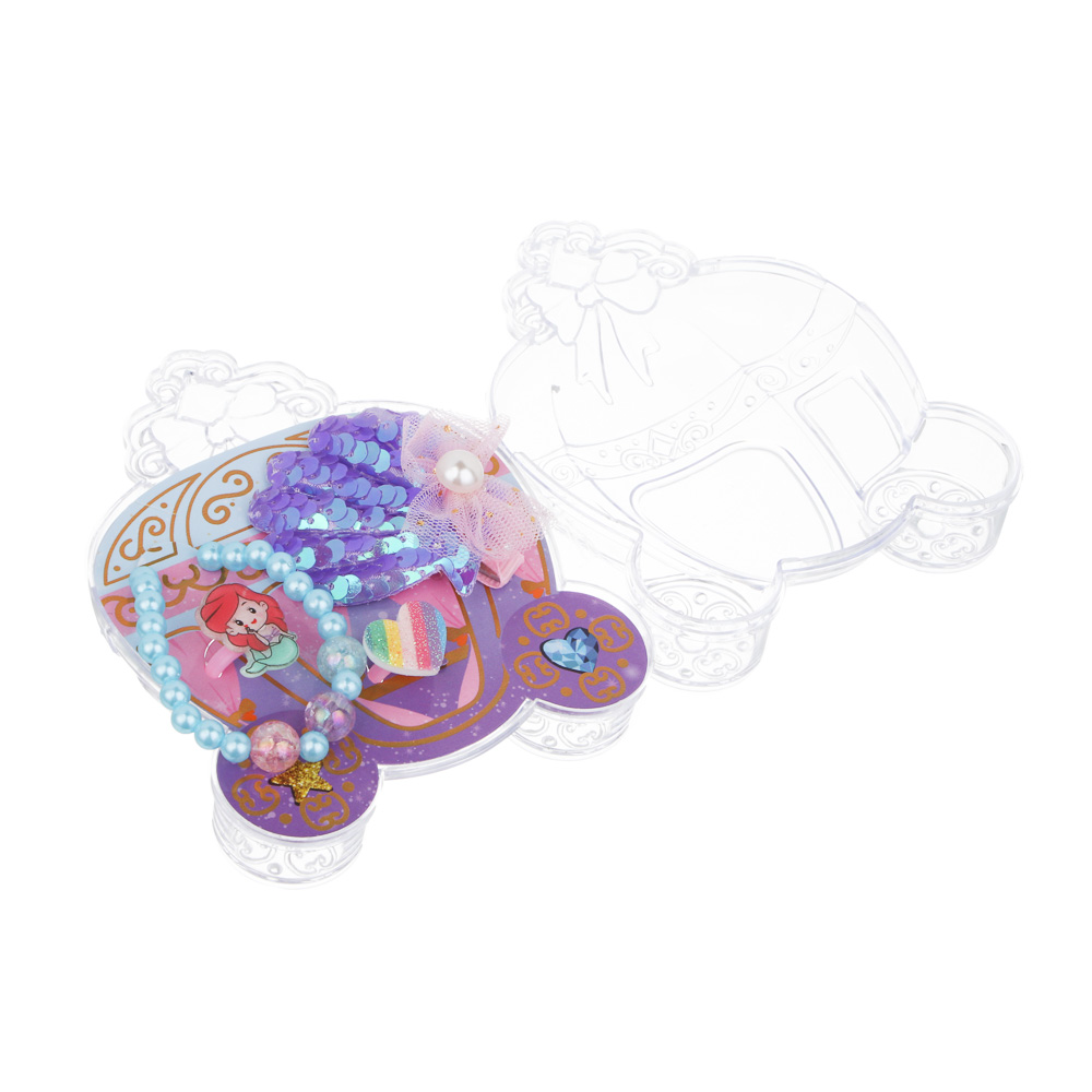 ИГРОЛЕНД Набор бижутерии в шкатулке "Карета" 4 пред., 9,5х3х12 см, пластик, металл, текстиль, арт.№ 294-238