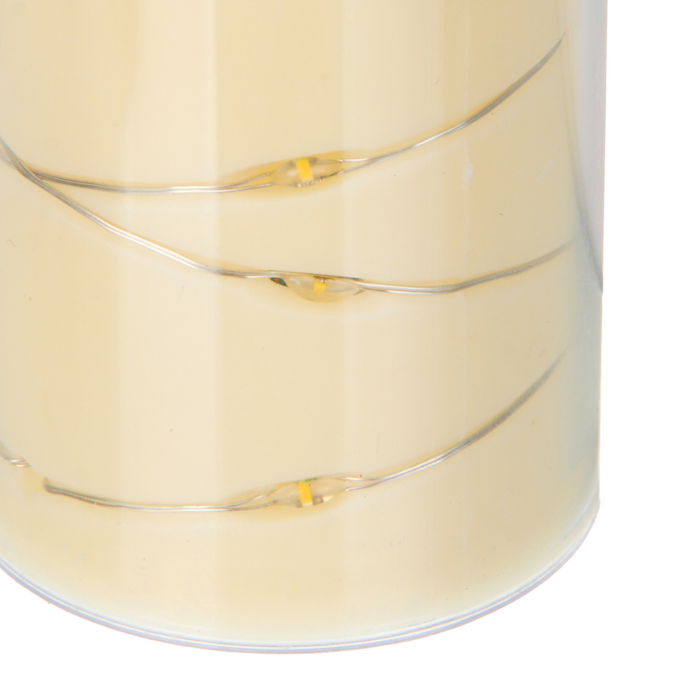 Светильник декоративный LED в виде свечи в стакане 5,5x12,5 см СНОУ БУМ, PP, PS, 3хAG13, 1 режим, арт.№ 392-135