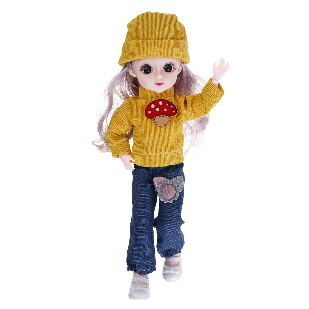 ИГРОЛЕНД Кукла шарнирная, 30 см, в ПВХ боксе, PVC, PP, 6,5х10х30 см,  4 дизайна, арт.№ 436-154