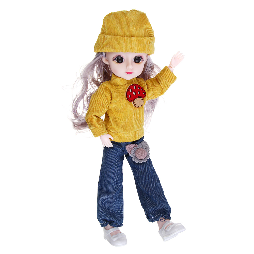 ИГРОЛЕНД Кукла шарнирная, 30 см, в ПВХ боксе, PVC, PP, 6,5х10х30 см,  4 дизайна, арт.№ 436-154