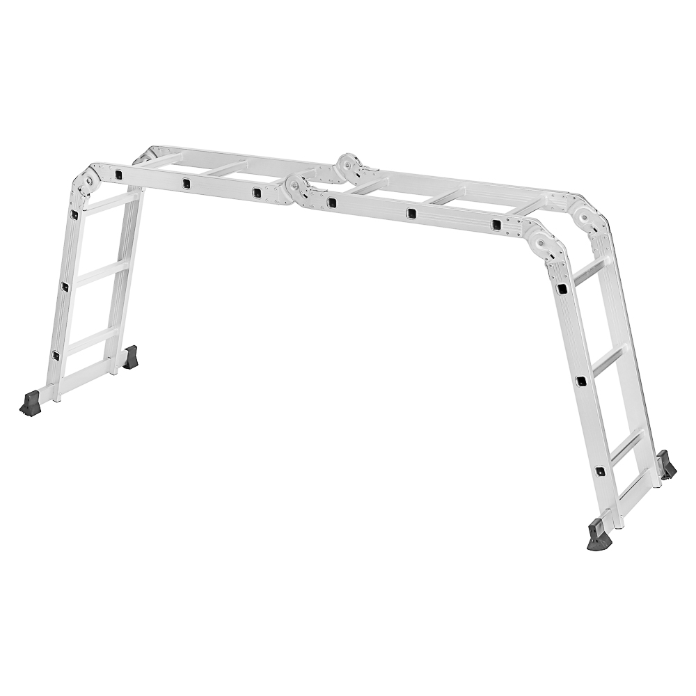 ЕРМАК Лестница-трансформер (макс.нагрузка 150кг) алюминий, 4 секции по 3 ступени,4х3,профиль 1,2мм, арт.№ 624-101