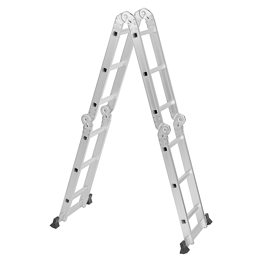 ЕРМАК Лестница-трансформер (макс.нагрузка 150кг) алюминий, 4 секции по 3 ступени,4х3,профиль 1,2мм, арт.№ 624-101