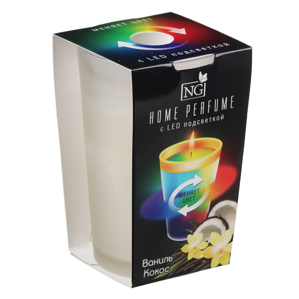 NEW GALAXY Свеча ароматизированная с LED подсв.,ваниль/кокос,пачули/орхид.,мистич.сад,райск.насл., арт.№ 778-109