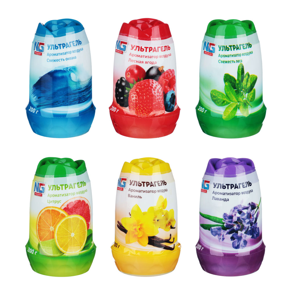 NEW GALAXY Ароматизатор гелевый "Ультрагель",200г,ваниль/лесн.ягода/свеж.океана/цитрус/лаванда/лес, арт.№ 778-113