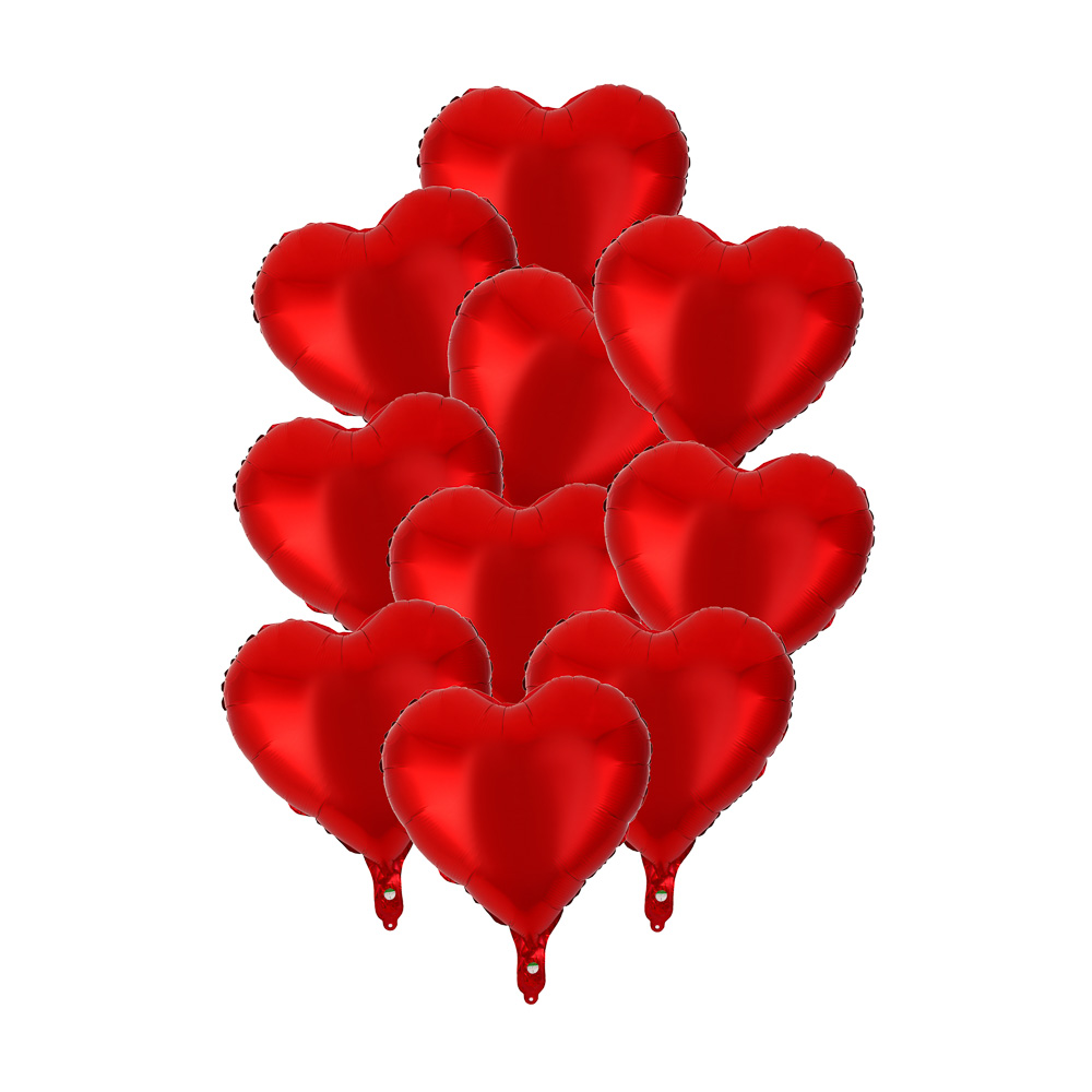 Набор воздушных шаров тм Fntastic "Сердечки" 46 см, 10 шт, фольгированные, 2 вида, арт.№ 518-318
