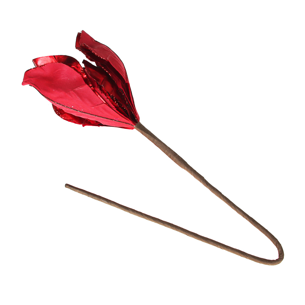 СНОУ БУМ Украшение декоративное в виде цветка, текстиль, 50x25см, 2 цвета, арт.№ 353-083