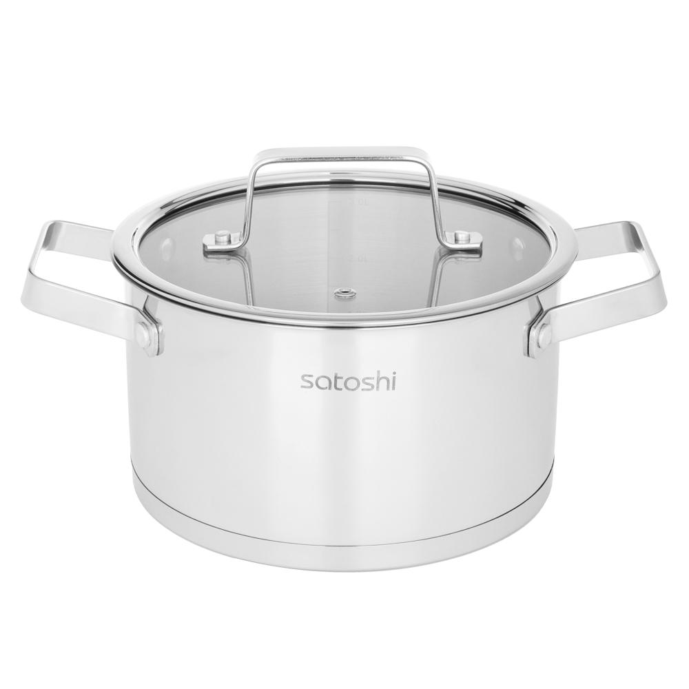 SATOSHI Шато Кастрюля 20х11,5см. 3,4л. со стекл. крышкой, индукция, арт.№ 822-267