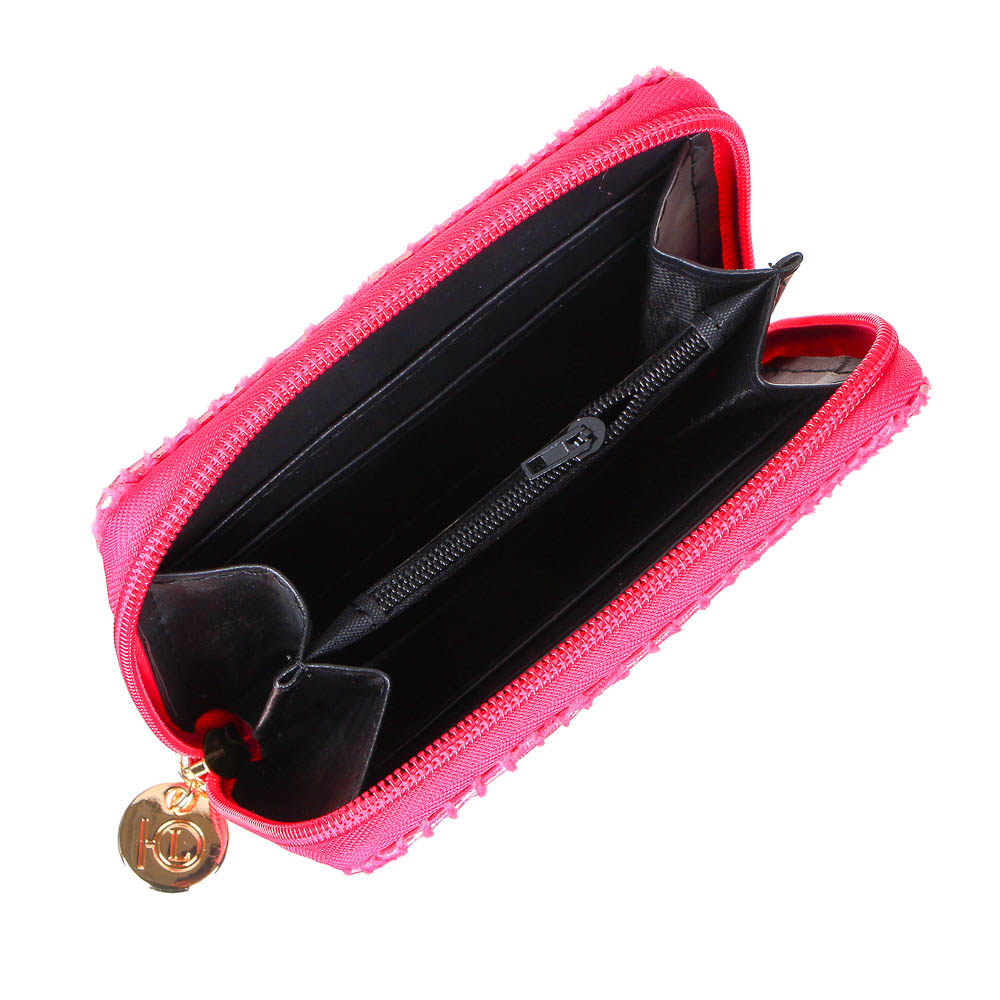 ЮL Кошелек женский на молнии, ПУ, полиэстер, 12,5х8см, 2 дизайна, КЖ22-12, арт.№ 303-931