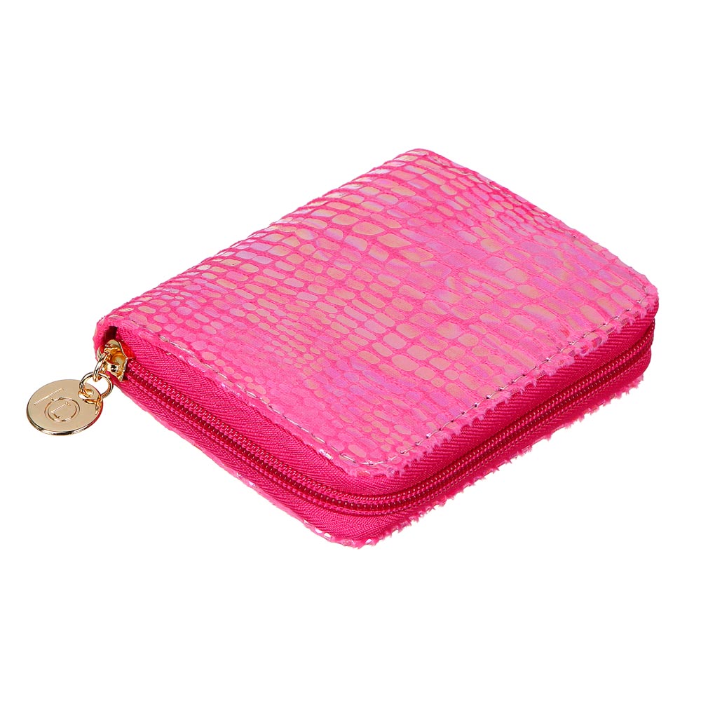 ЮL Кошелек женский на молнии, ПУ, полиэстер, 12,5х8см, 2 дизайна, КЖ22-12, арт.№ 303-931