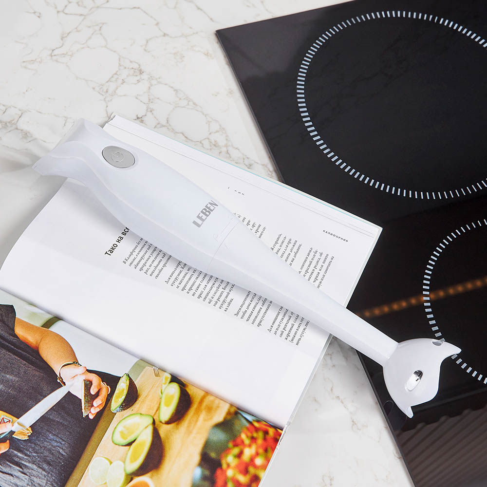 LEBEN Блендер погружной 200Вт, 1 скорость, лезвия нерж.сталь, 2 цвета, арт.№ 269-002