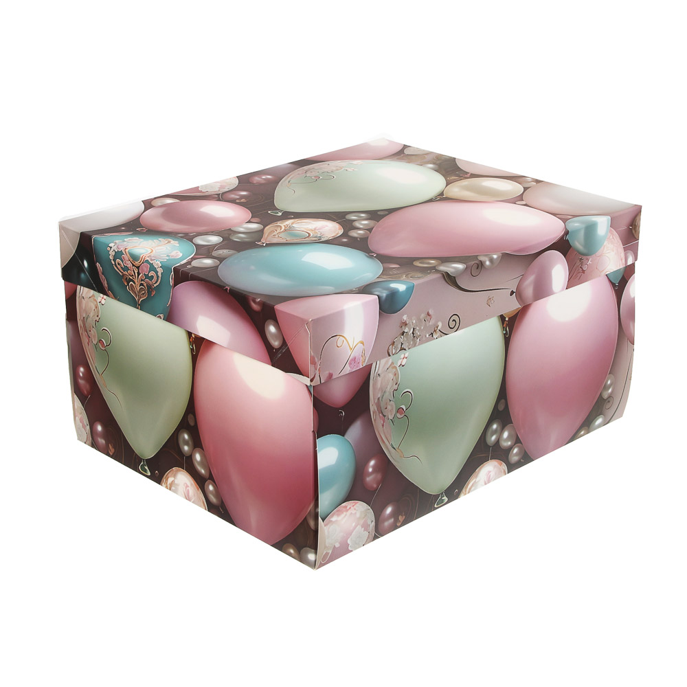 Коробка складная 31x25x16см, бумага, 4 дизайна, арт.№ 207-240