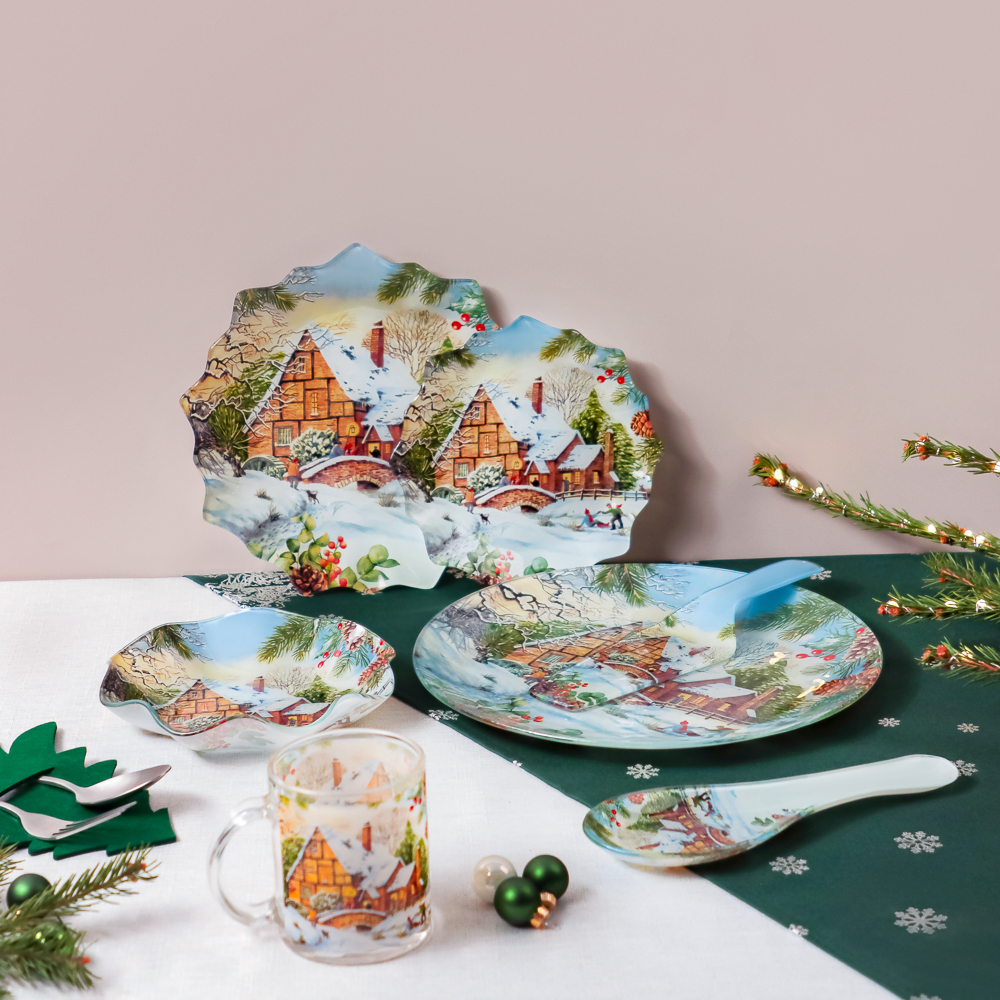 Зимние забавы Блюдо круглое, 20см, стекло, 2025, арт.№ 820-896