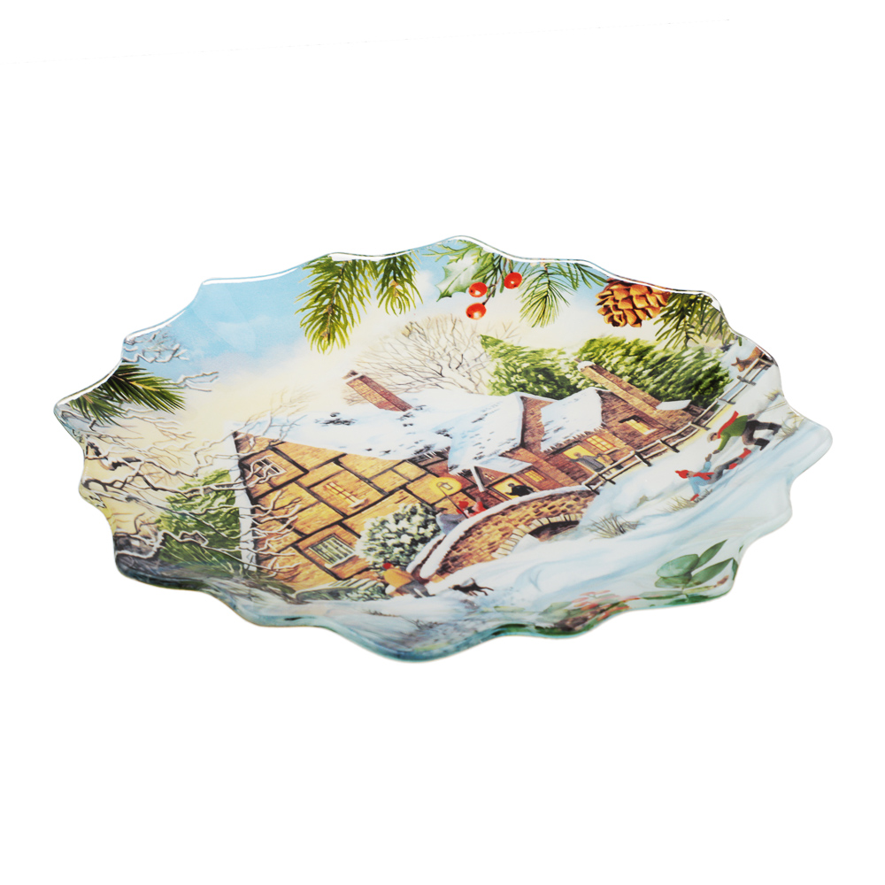 Зимние забавы Блюдо круглое, 20см, стекло, 2025, арт.№ 820-896